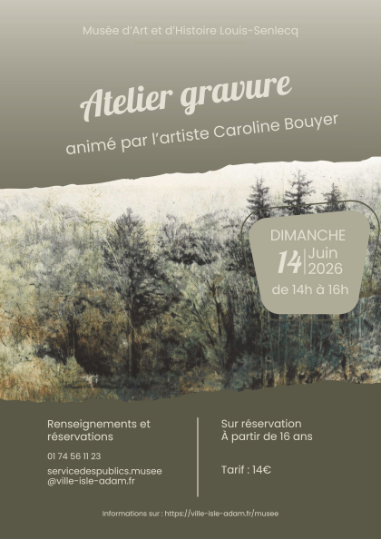 Atelier gravure avec l'artiste Caroline Bouyer