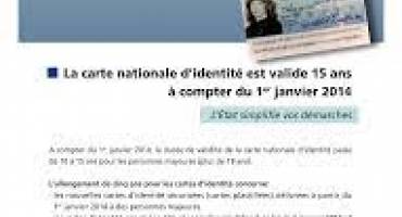 La carte nationale d'identité est valide 15 ans